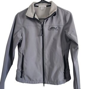 Port Authority Ladies XS Grey Soft Shell Jacket Turtle Top Full Zip Fleece Lined